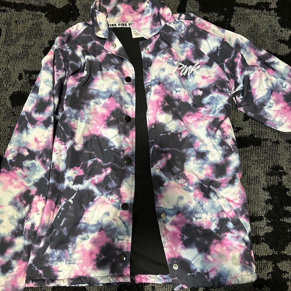 PINK tie dye windbreaker